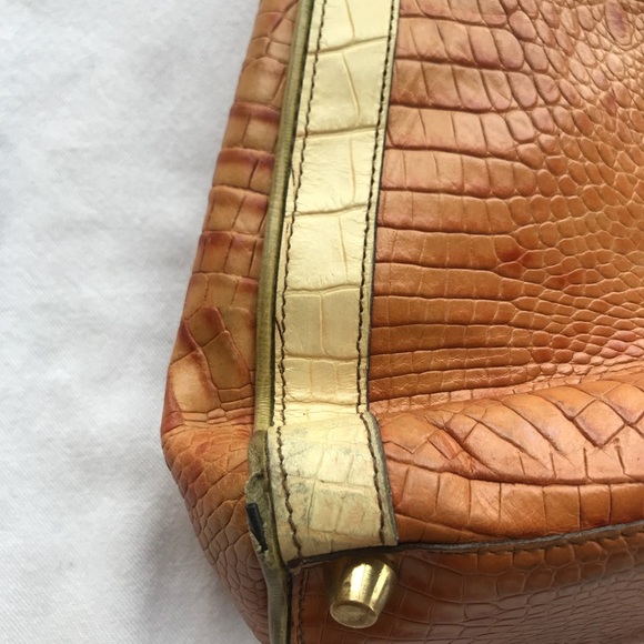 Brahmin leather croc embossed shoulder bag - Picture 8 of 8